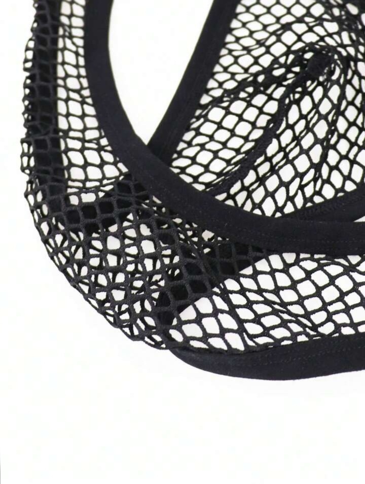Men's Black Fashionable Mesh Backless Men's Briefs